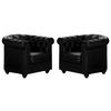 SESSEL 2er-Set - Kunstleder - Schwarz - CHESTERFIELD - Schwarz, Leder (78/72/82cm) - Vente-Unique