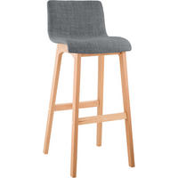 BARHOCKER Tenar Stoff Hellgrau Braun - Hellgrau, Textil (41/102/46cm) - DELUKE