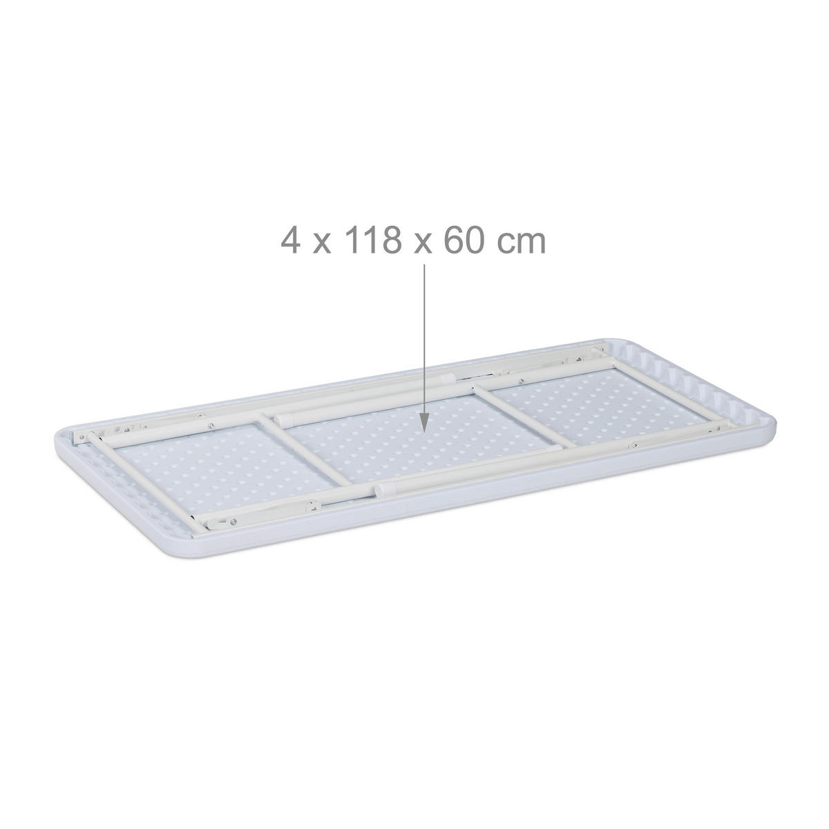 GARTENTISCH - Weiß, Kunststoff/Metall (60/118/74cm) - Relaxdays