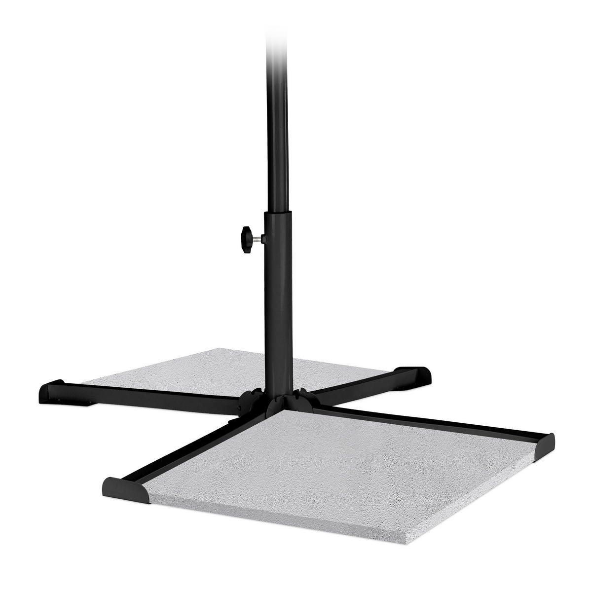 STOJAN na slnečník - čierna, kov/plast (85/85cm) - Relaxdays