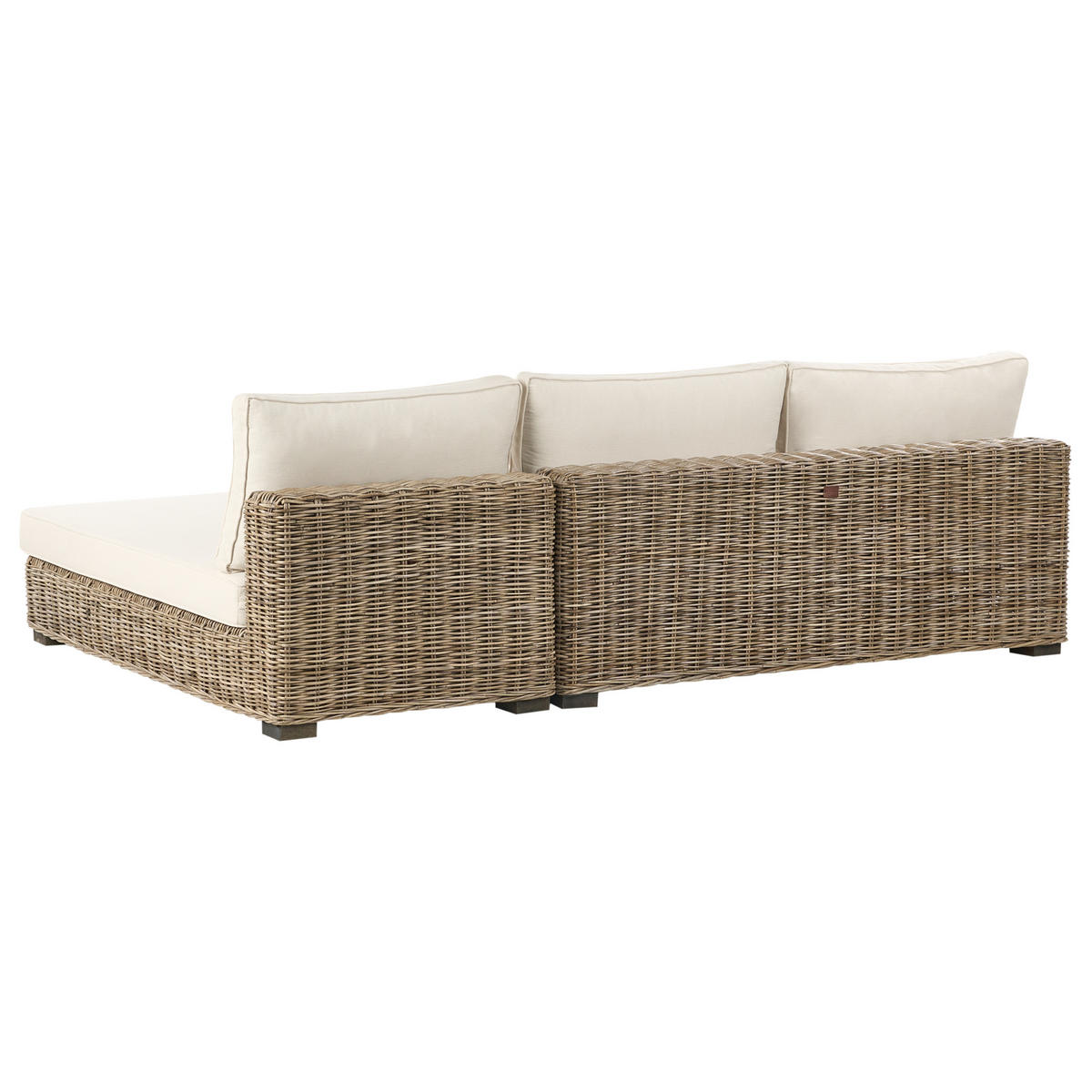 LOUNGE GARNITURA 4-sedežna bela Varallo - siva/bela, naravni materiali - Beliani