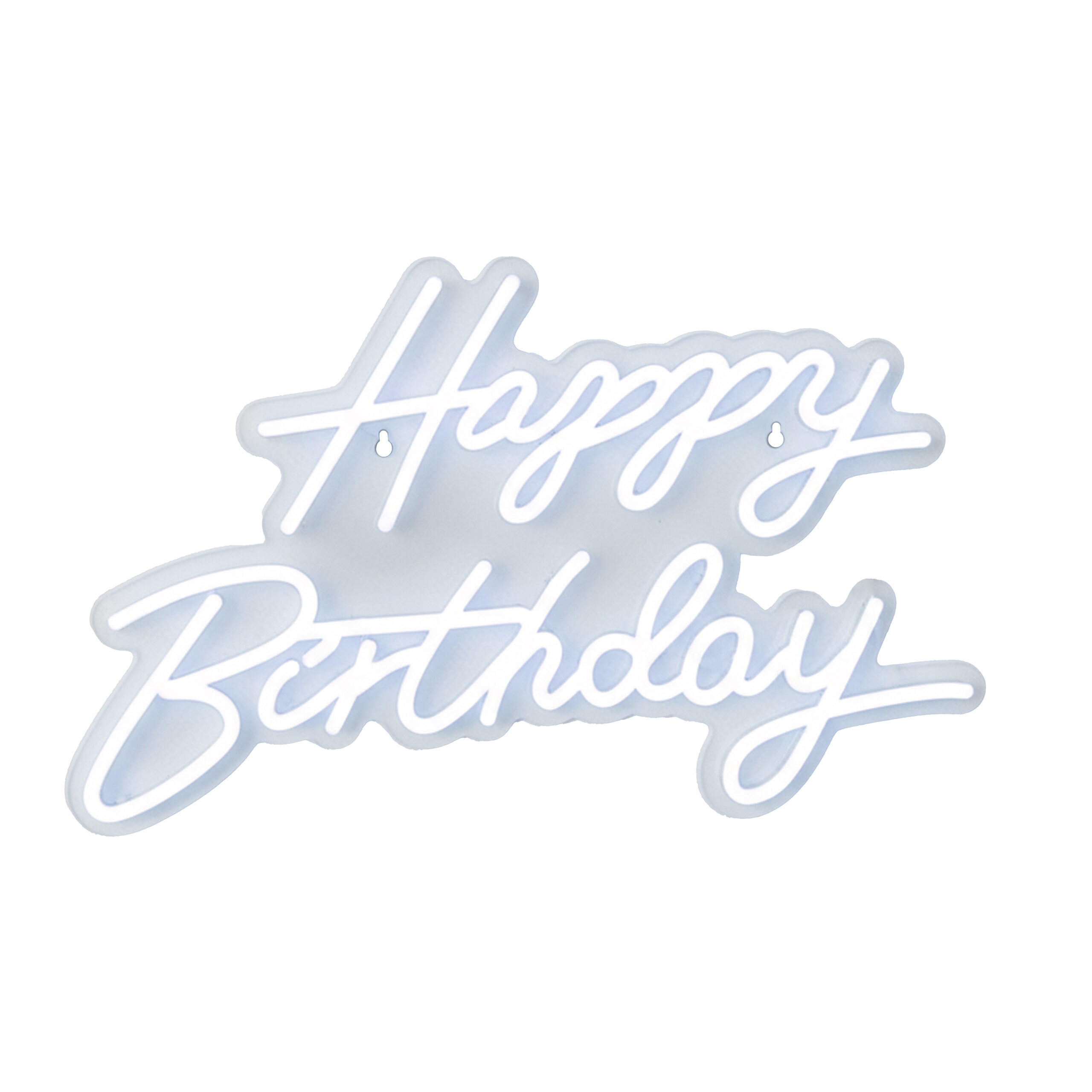 LEUCHTSCHILD Kaltweiß Happy Birthday - Weiß, Kunststoff (1/40/28cm) - Relaxdays