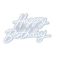 LEUCHTSCHILD Kaltweiß Happy Birthday - Weiß, Kunststoff (1/40/28cm) - Relaxdays