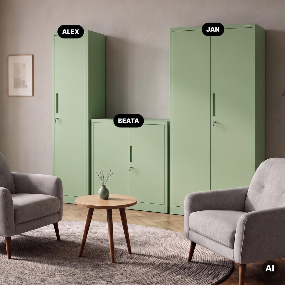 BÜRO Aktenschrank ALEX Fresh Style - Grün, Metall (45/185/40cm) - Jan Nowak