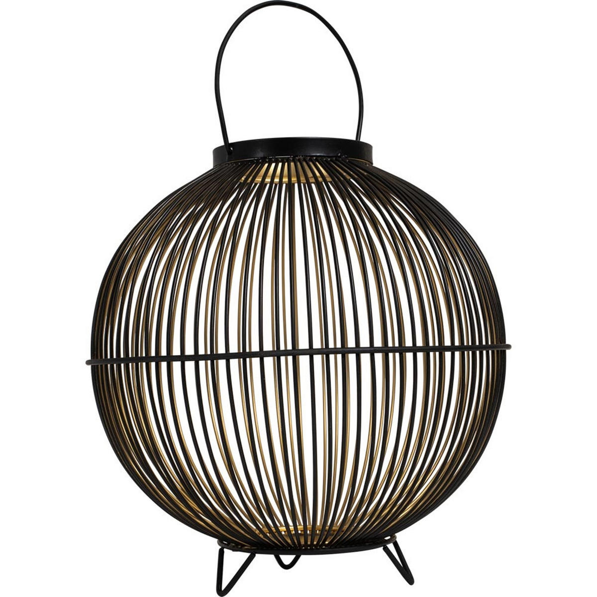 LATERNE Nora - Schwarz - 31/31/22 cm - Schwarz, Metall (31/22/31cm) - Lesli Living