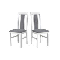 STUHL 2er Set Nilo 2 , weiss - Weiß/Grau, Holz (43/94/40cm) - Leaf Design