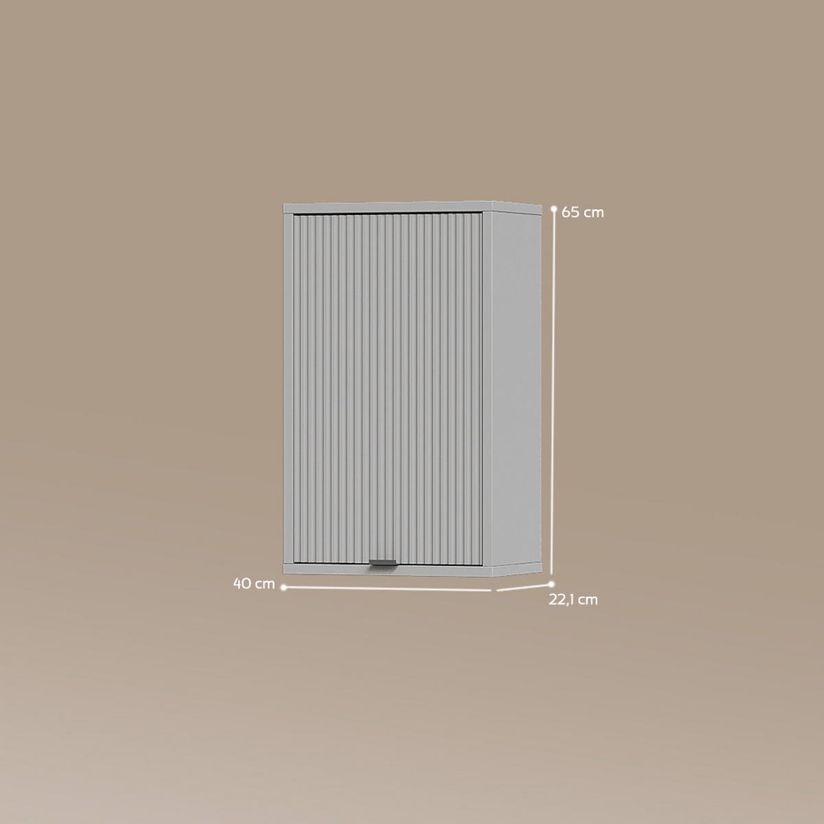 BADEZIMMER ATERNO Grau 40 x 65 cm mit 2 Regalböden - Grau, Holzwerkstoff (40/65/22.1cm) - Livinity®