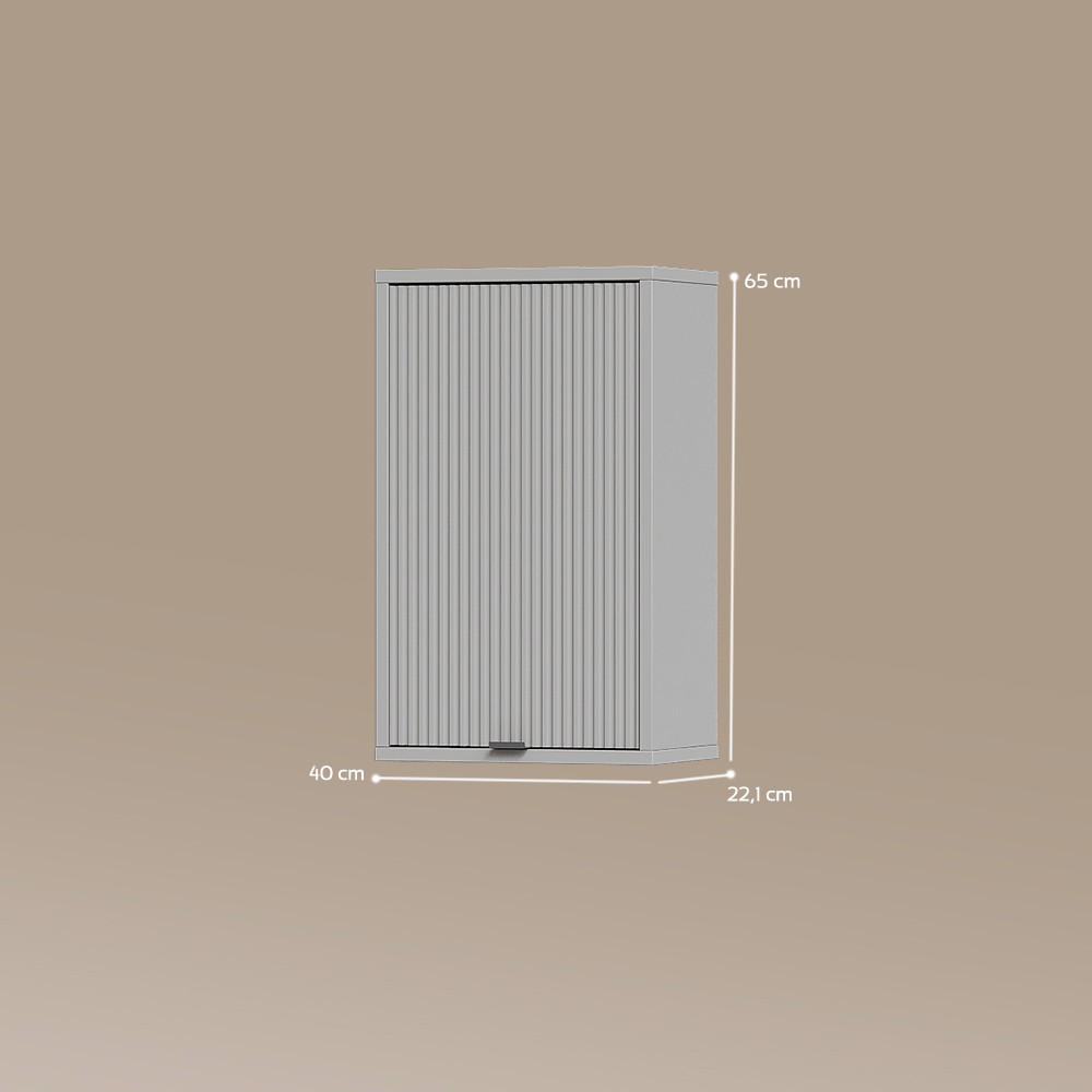 Thumbnail - Livinity® Badezimmer, Grau, Grau, Holzwerkstoff, 3 Fächer, Rechteckig, 40x65x22.1 cm, Badezimmer, Badezimmerschränke, Hä...