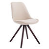 STUHL Stoff creme - Creme/Cappuccino, Holz/Textil (48/84/56cm) - CLP
