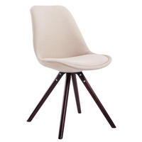 STUHL Stoff creme - Creme/Cappuccino, Holz/Textil (48/84/56cm) - CLP