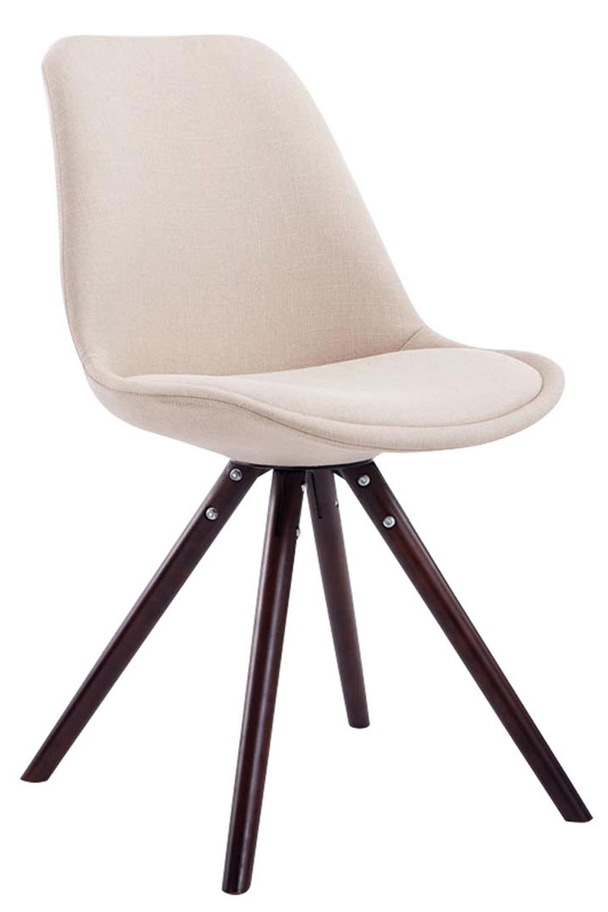 STUHL Stoff creme - Creme/Cappuccino, Holz/Textil (48/84/56cm) - CLP