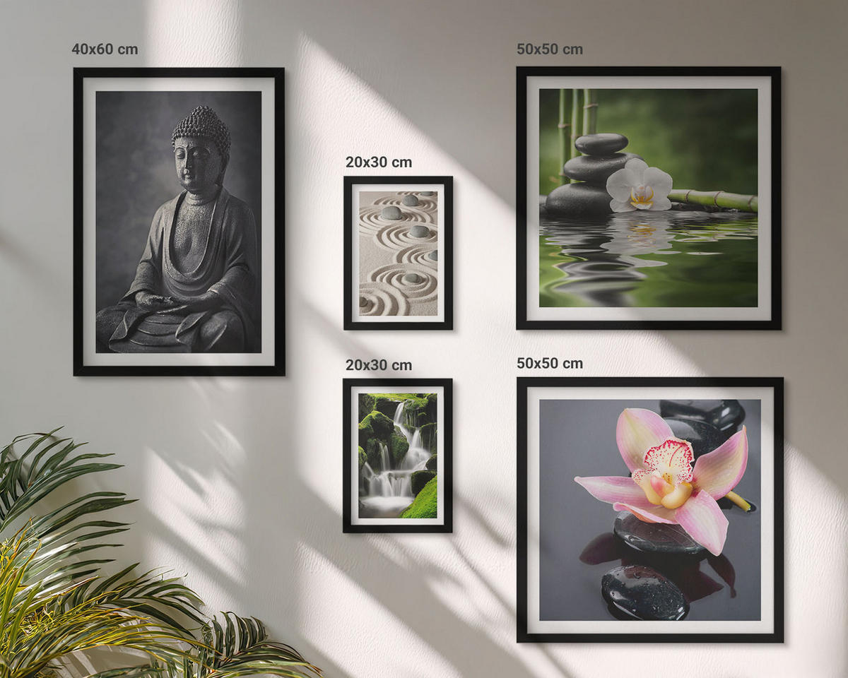 WANDBILDER 5er-Set - 50x50 cm & 20x30 cm & 40x60 cm Schwarzer Rahmen - Red Accents London - Schwarz, Kunststoff (40/60cm) - ArtPrintCave