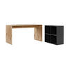 SCHREIBTISCH Der Produktive - Eichefarben/Schwarz, Holzwerkstoff (65/145/77cm) - Mokebo