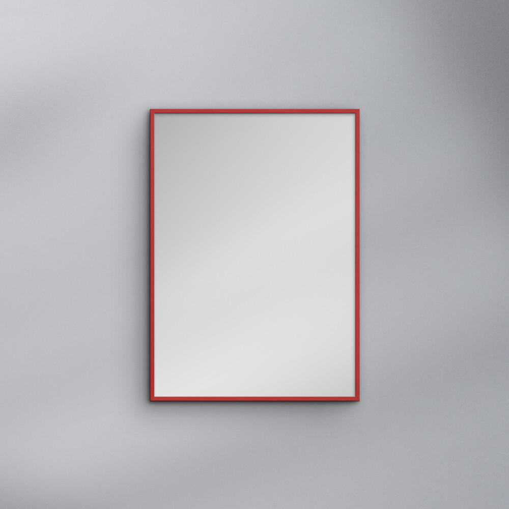 SPIEGEL - Rotes Holz - Rot, Holz/Papier (70/100/2cm) - Poster&Frame