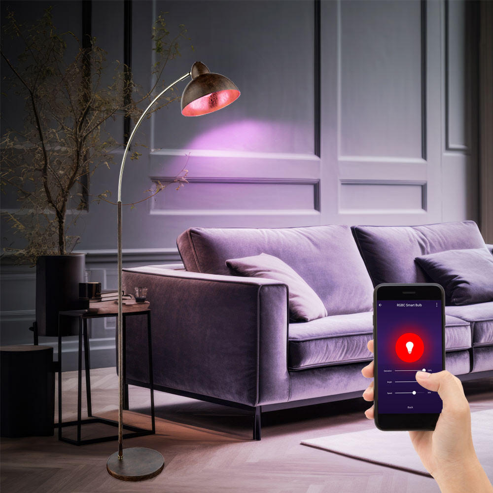 LED STEHLEUCHTE Anita Braun Rostoptik - Braun, Metall (51/25/155cm) - Globo Lighting