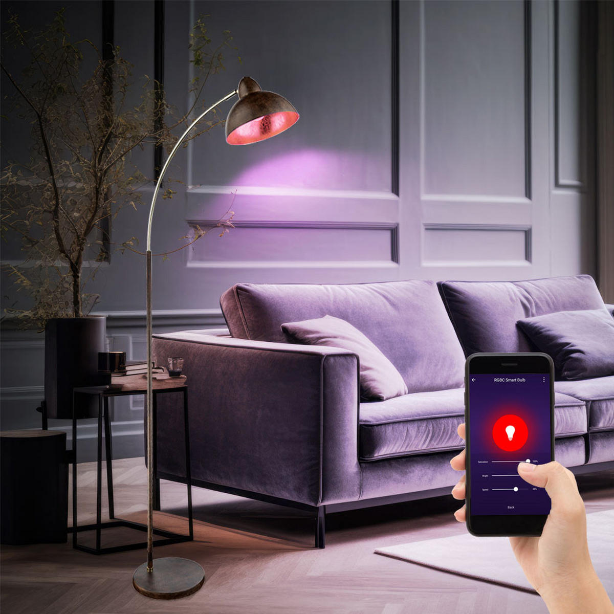 LED STEHLEUCHTE Anita Braun Rostoptik - Braun, Metall (51/25/155cm) - Globo Lighting