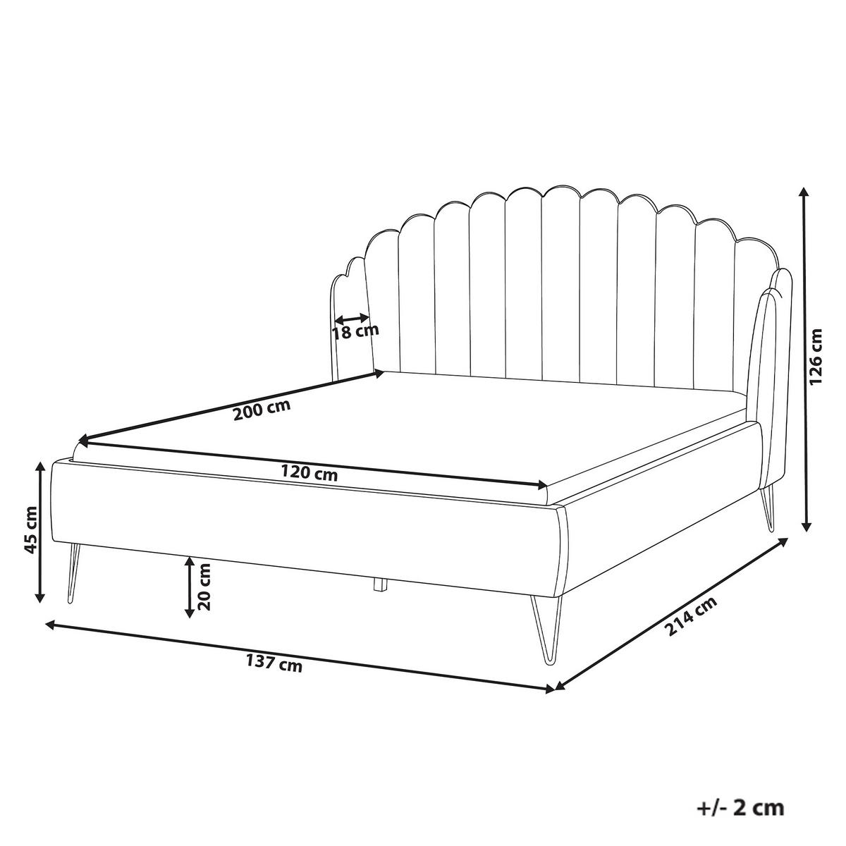 BETT mit Lattenrost 120/200 cm Grün Ambillou - Goldfarben/Grün, Textil (120/200cm) - Beliani