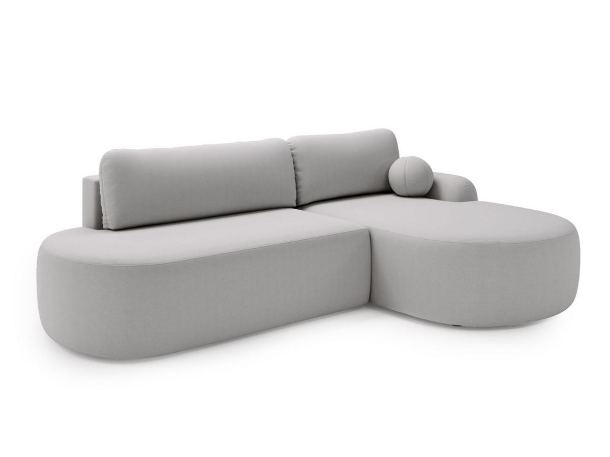 ECKSOFA Aurio O Bouclé-Stoff Grau Rechts - Grau, Holz/Textil (271/177cm) - Graingold