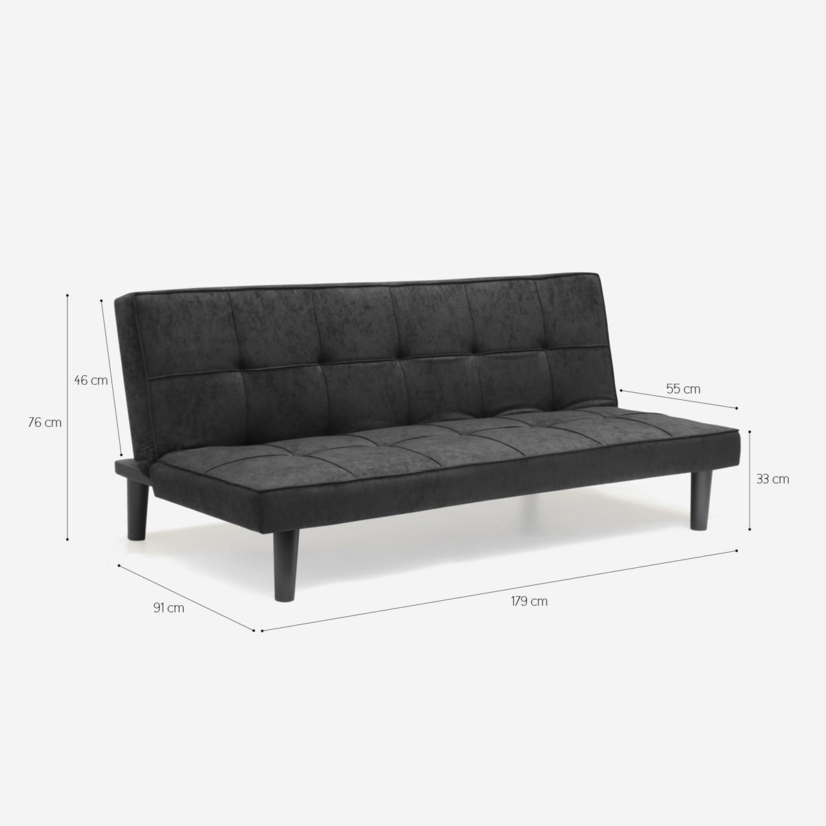 2-SITZER Bettsofa Giada - - Multicolor, Textil (179/76/91cm) - Pasmara