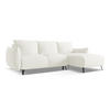 ECKSOFA mit Schlaffunktion Chenille Stoff Weiß - Schwarz/Weiß, Textil/Metall (242/162cm) - Makamii
