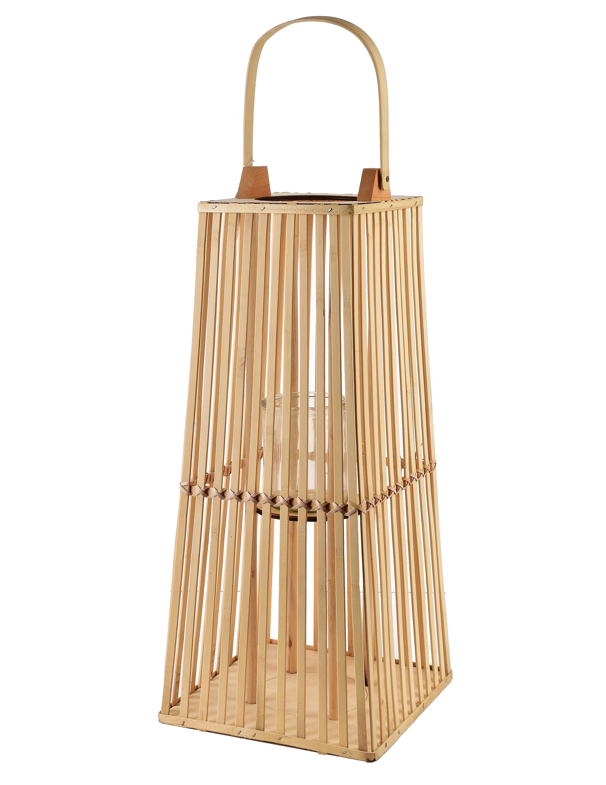 WINDLICHT Lucie 26,5/26,5/H57cm Natur Weidengeflecht - Naturfarben, Naturmaterialen/Holz (26.5/57/26.5cm) - Mondex