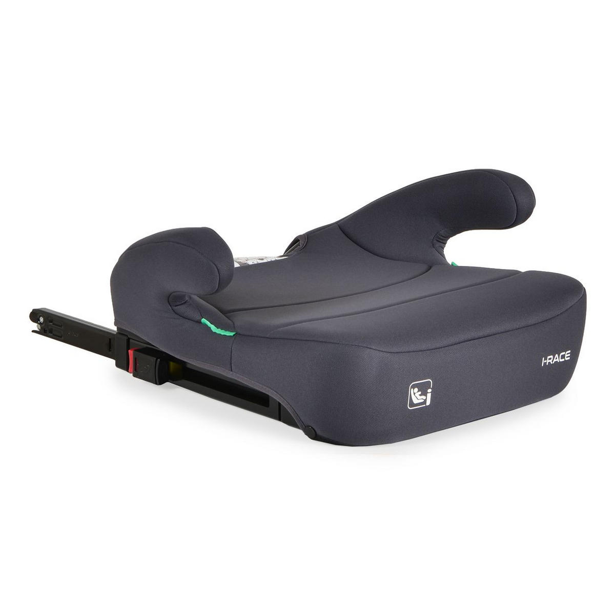 SITZERHÖHUNG i-Race i-Size grau 100-150 cm Isofix Rückenlehne abnehmbar Kopfstütze - Grau, Kunststoff (45/59/41cm) - Moni