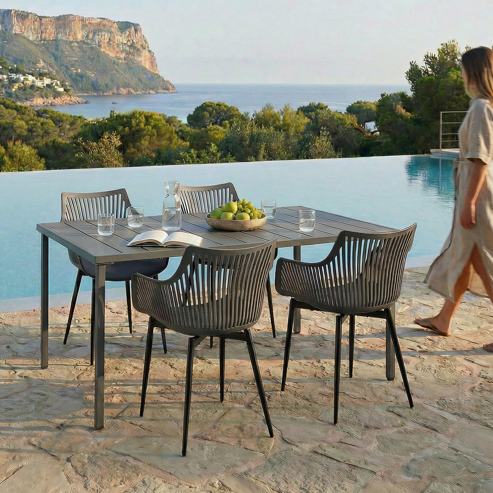 GARTENMÖBEL SET VIOLETTA - Grau, Metall - IDIMEX