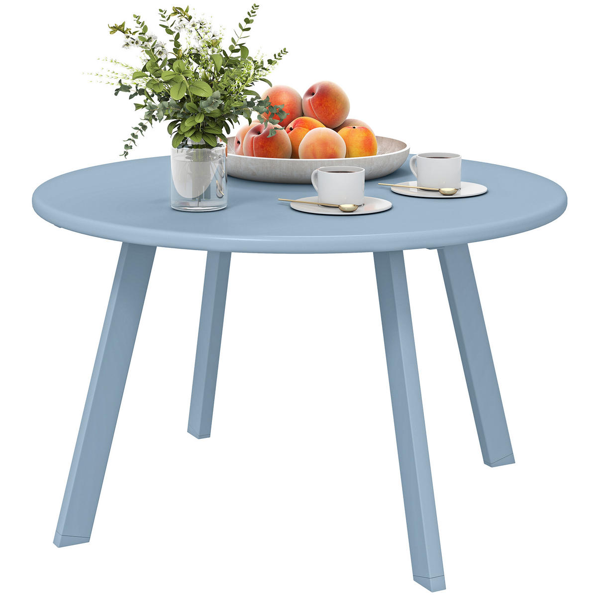 GARTENBEISTELLTISCH DE-14188 rund Ø70 cm Blau - Blau, Metall (70/70/42cm) - ComfortXL