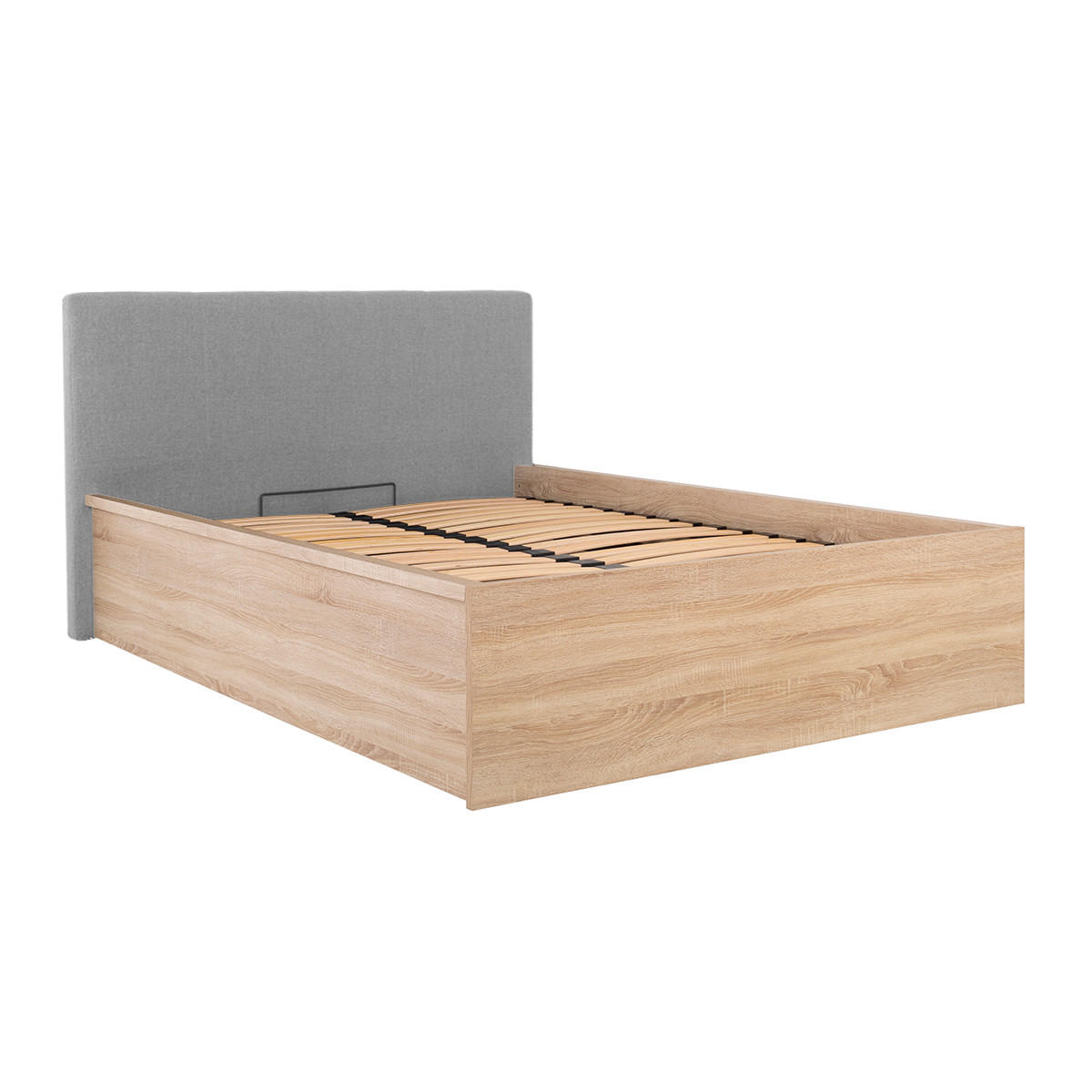 BOXSPRING POSTEL 140/200 Edwin Světlé dřevo a šedá - šedá, kompozitní dřevo (140/200cm) - Petits-meubles