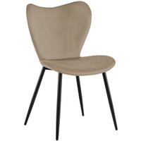 ESSZIMMERSTUHL Samt Taupe - Taupe/Schwarz, Textil/Metall (50/80/58cm) - CLP