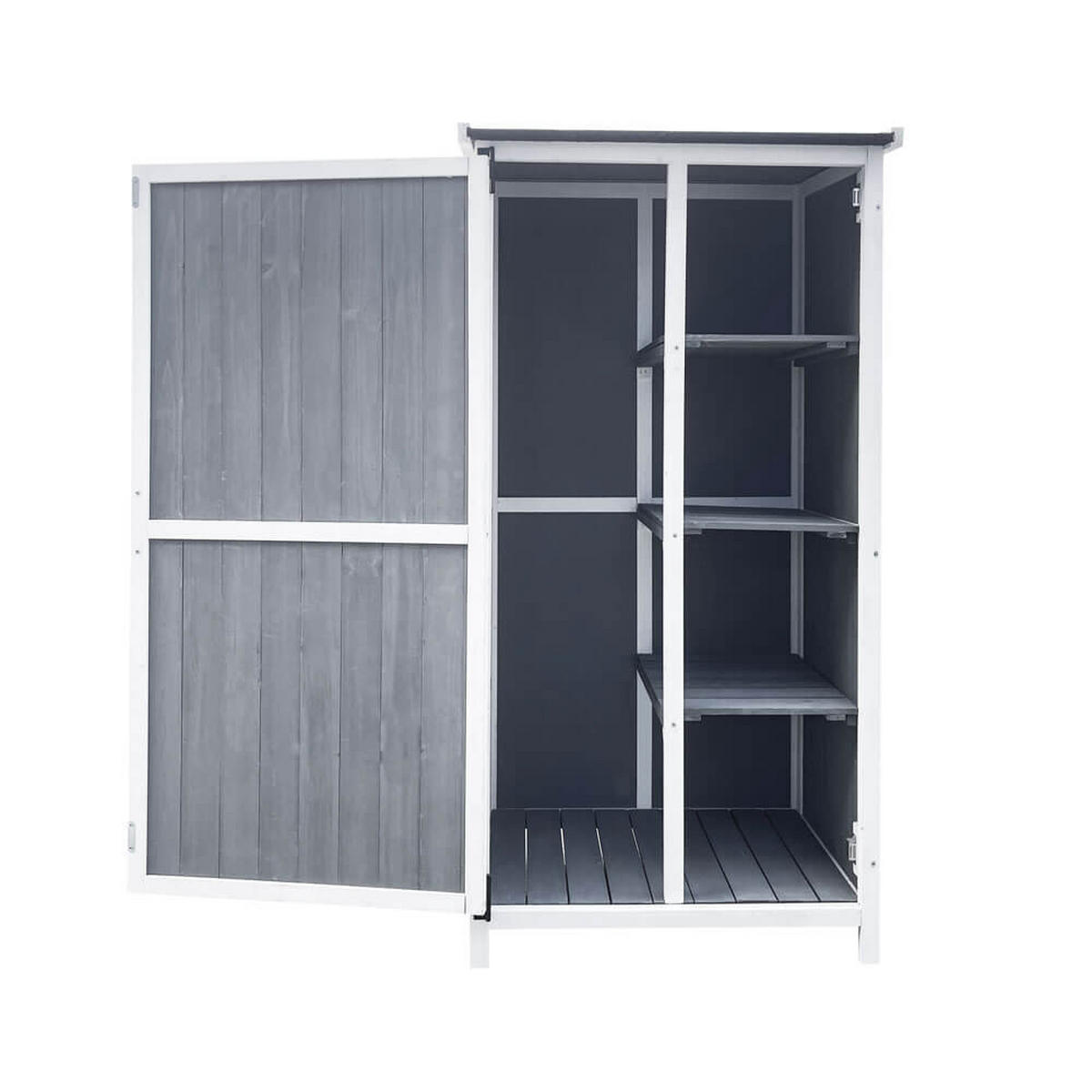 GARTENSCHRANK AUS HOLZ YANA - L - Grau, Holz (69/134/52cm) - Home Deluxe