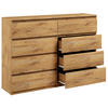 KOMMODE bella8 140 artisan - Eiche Artisan, Holzwerkstoff (140/98/35cm) - roe furniture