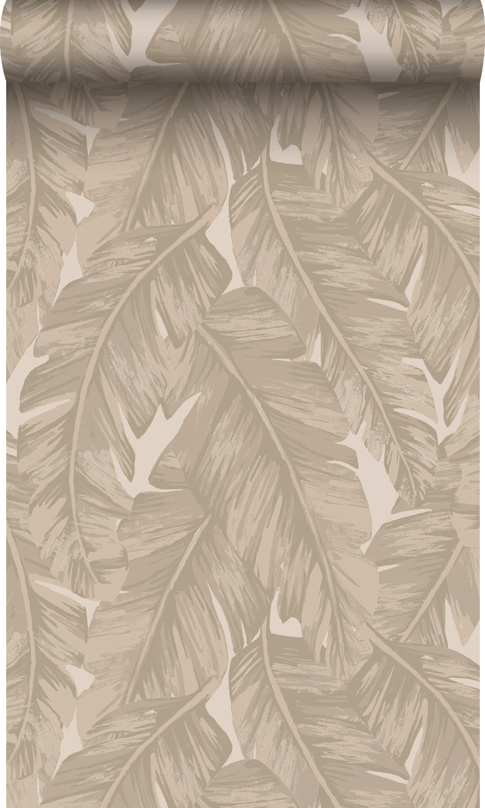 TAPETE Palmblätter 50 x 900 cm - Beige, Papier (50/900cm) - Origin Wallcoverings