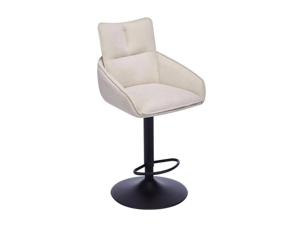 BARHOCKER 2er-Set höhenverstellbar - Stoff & schwarzes Metall - Cremefarben - LIKOLIA - Creme, Textil (54/116/51cm) - Vente-Unique