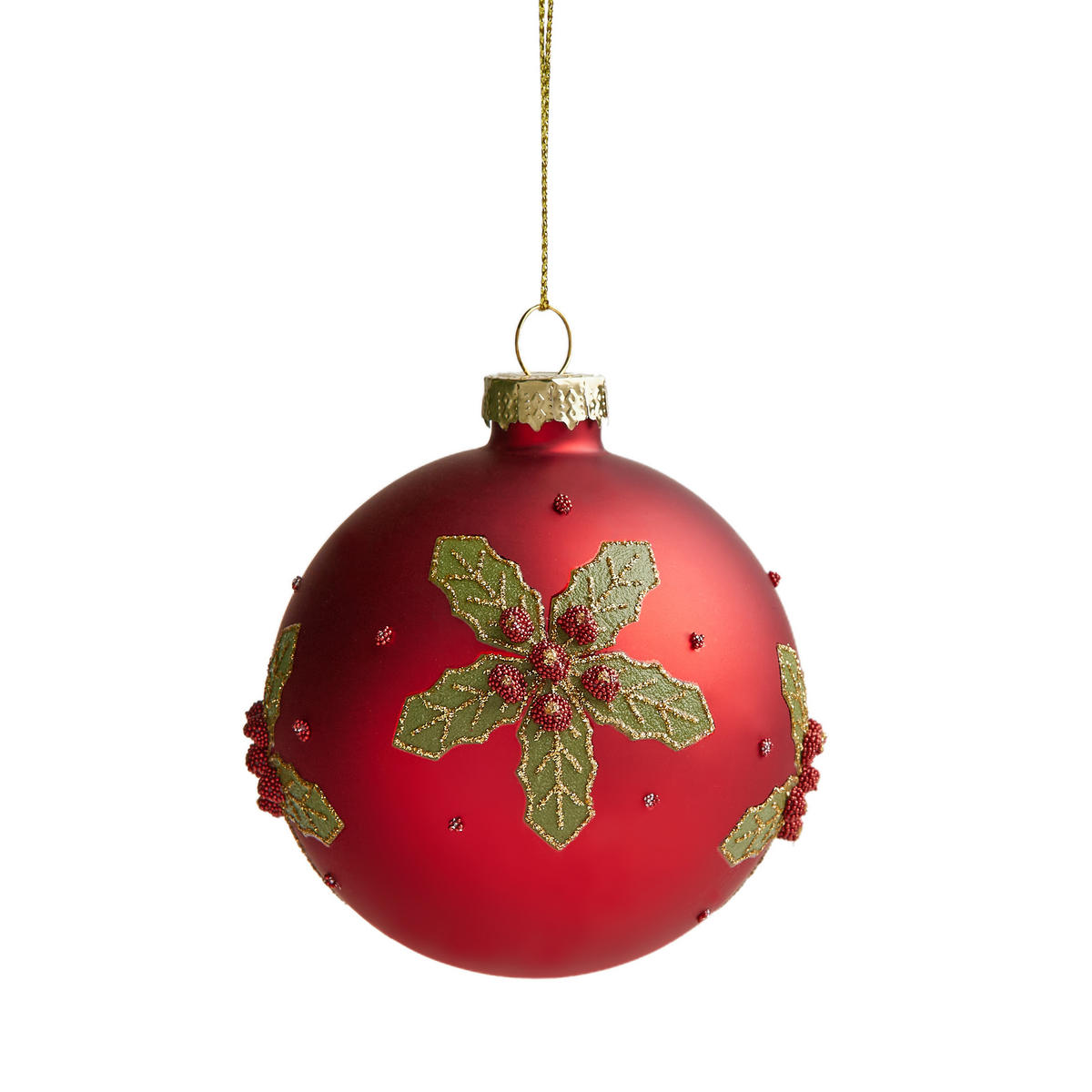 WEIHNACHTSKUGEL Glas HOLLINI, Ø80 mm, Rot, Christbaumkugeln, Weihnachtsdeko Xmas, Christmas Deko - Rot, Glas (8/8/8cm) - home&you