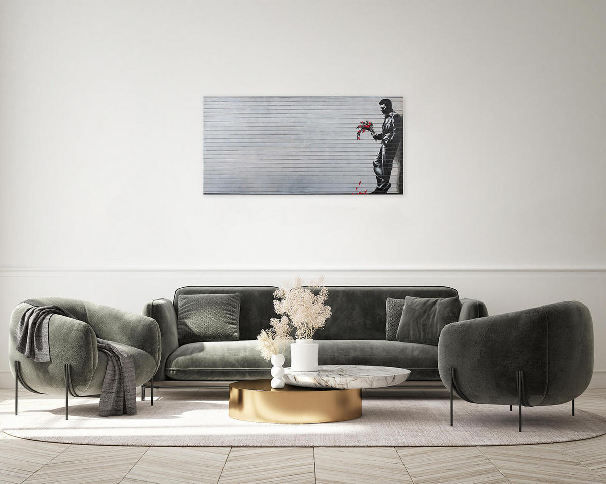 RUČNE MAĽOVANÝ AKRYLOVÝ OBRAZ 120/60 cm, čierny, abstraktný geometrický motív - čierna, drevo/textil (120/60cm) - KUNSTLOFT