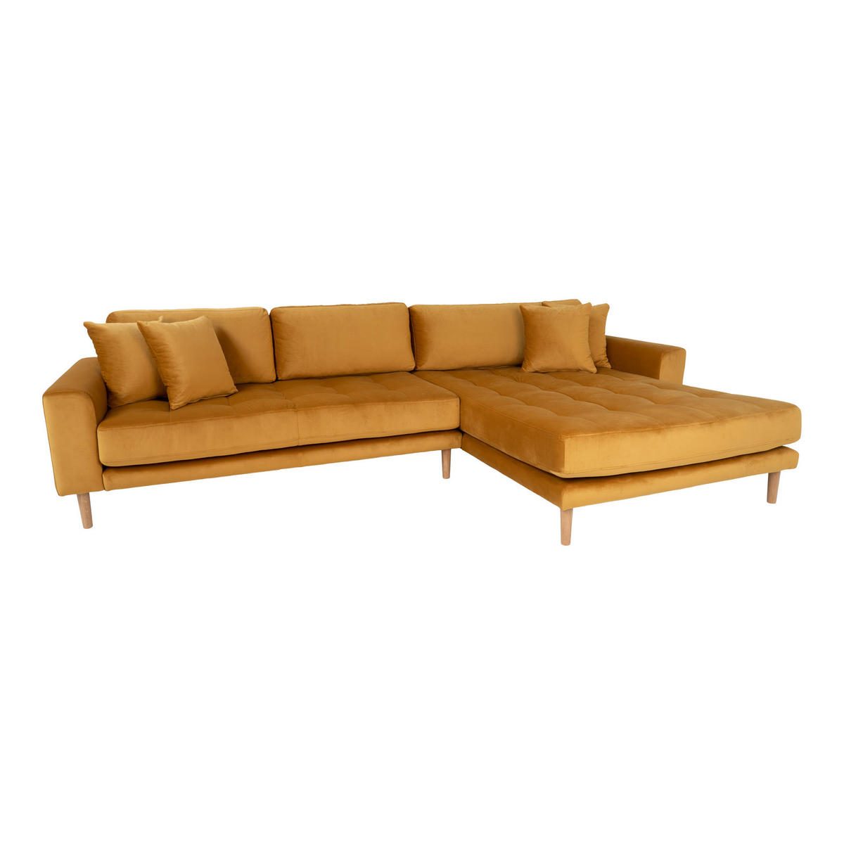 ECKSOFA Velours senfgelb - Gelb, Textil (290/170cm) - ebuy24