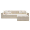 ECKSOFA Nork Creme Rechts - Creme, Holz/Textil (265/180cm) - Graingold