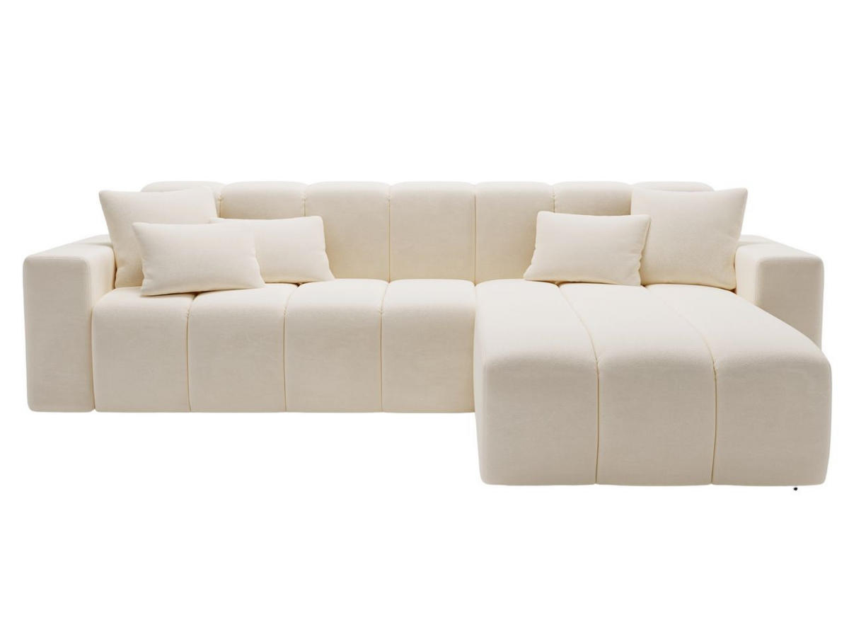 ECKSOFA Nork Creme Rechts - Creme, Holz/Textil (265/180cm) - Graingold