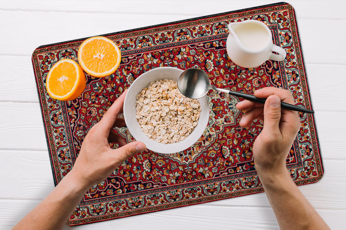 PLATZSETS 6er-Set Persische Teppiche - Teppiche - Muster - Rot Tisch Untersetzer-Set 45x30 cm - Rot, Kunststoff (0.3/45/30cm) - MuchoWow