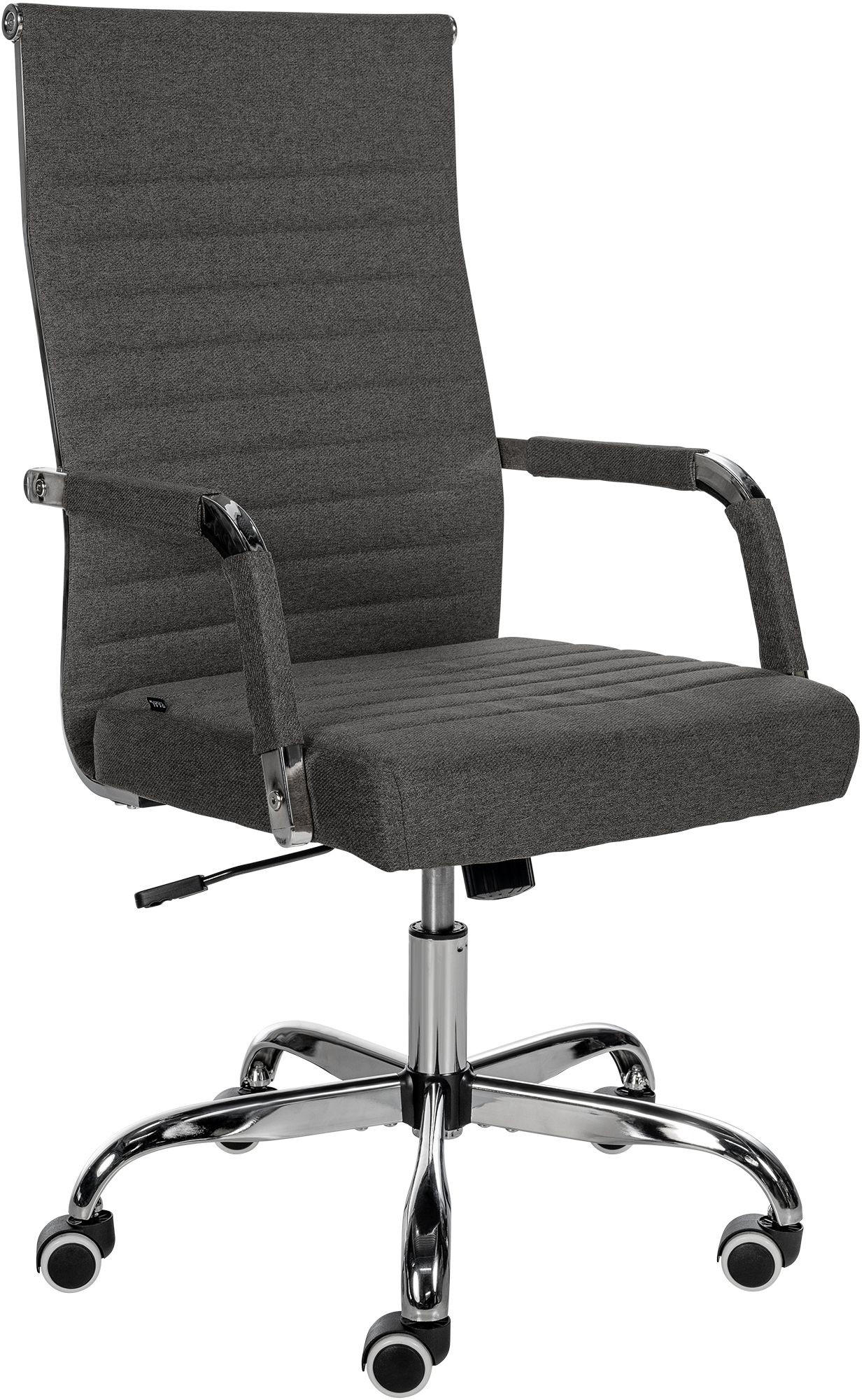 DREHSTUHL Stoff dunkelgrau - Dunkelgrau, Textil/Metall (51/98/63cm) - CLP