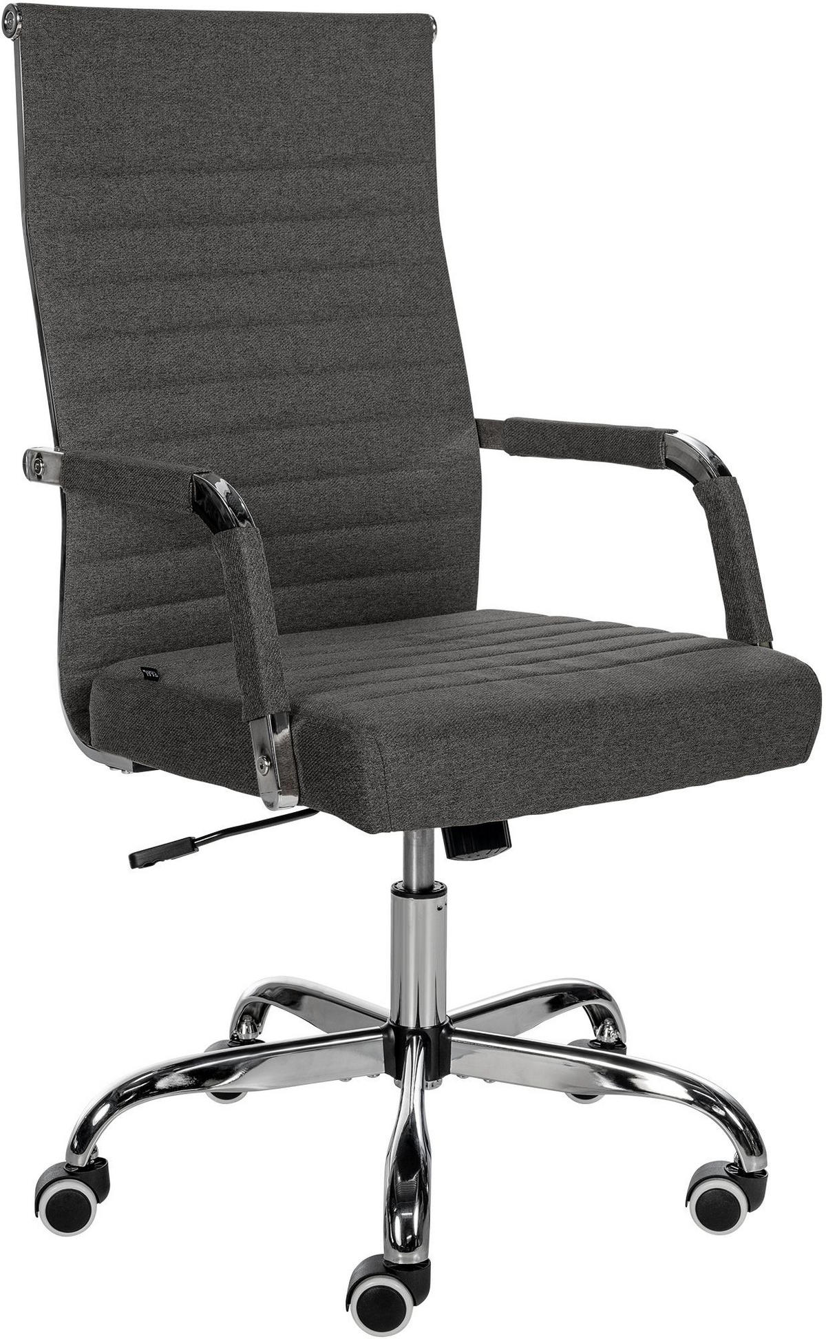 DREHSTUHL Stoff dunkelgrau - Dunkelgrau, Textil/Metall (51/98/63cm) - CLP