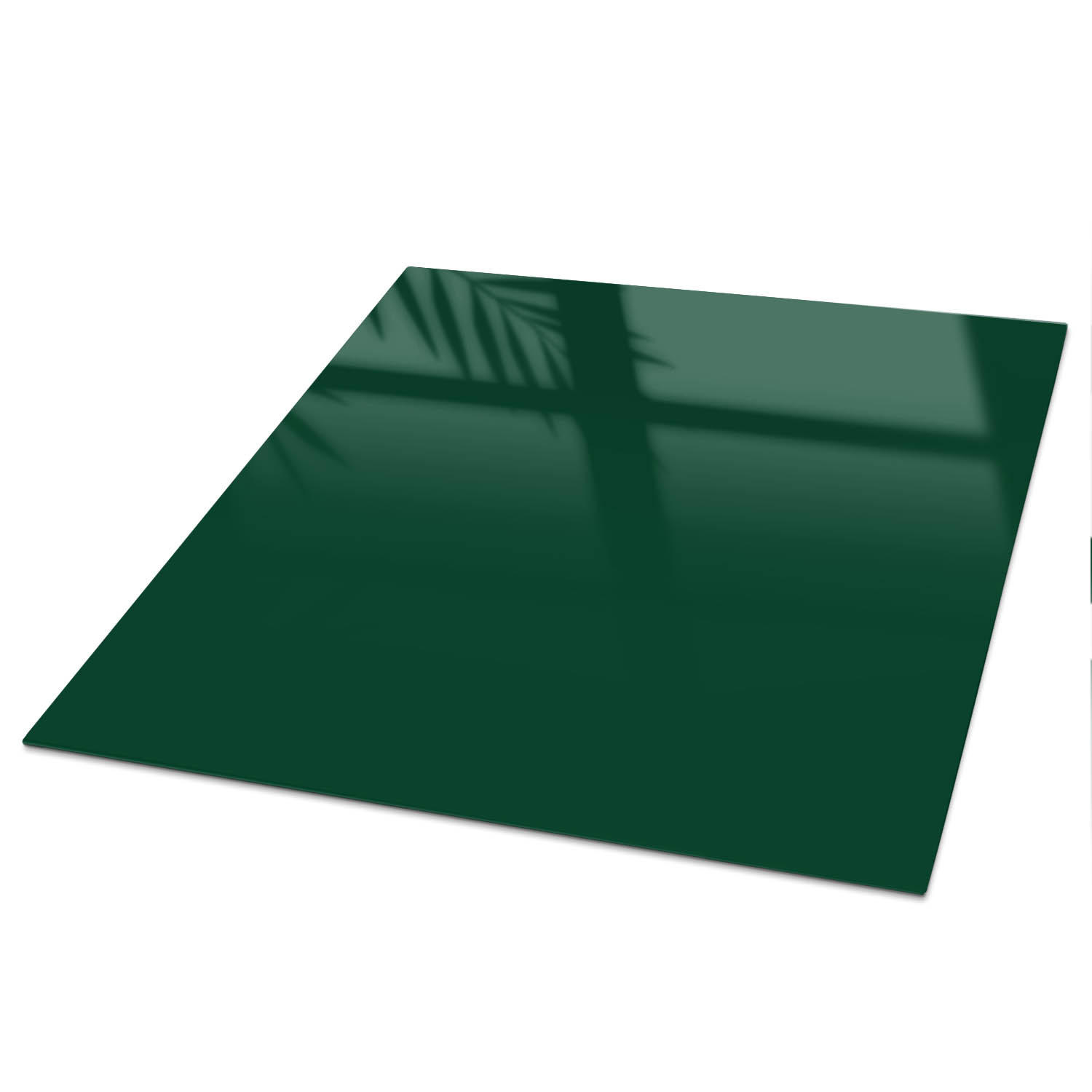 TISCHPLATTE 50x50 cm – Flaschengrün - Türkis, Glas (50/50/0.4cm) - Wallfluent