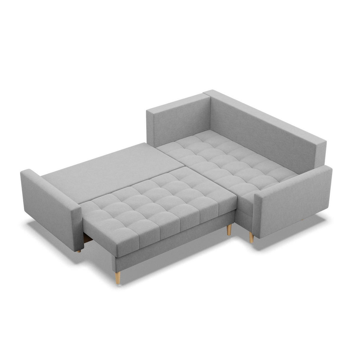 ECKSOFA RECHTS MIT SCHLAFFUNKTION ELMA, Grau - Grau, Textil (223/172cm) - Mebligo