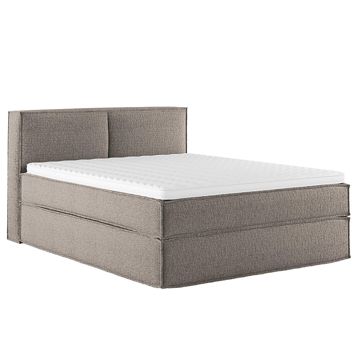 BOXSPRINGBETT mit Kopfteil - Premium - Grau, Textil (160/200cm) - home24