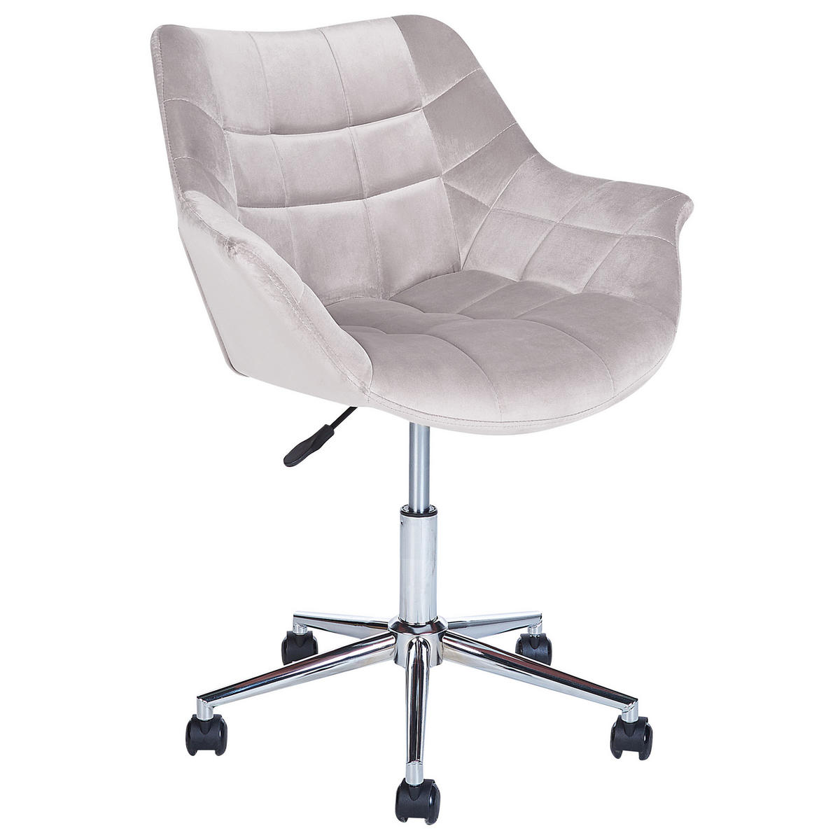BÜROSTUHL Samtstoff Grau Labelle - Grau, Textil/Metall (62/83/62cm) - Beliani