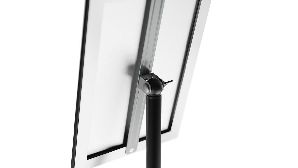 INFORMATIONSSTÄNDER A4, mit schwarzem Aluminiumrahmen - Schwarz, Metall (24/24/108cm) - ALLboards