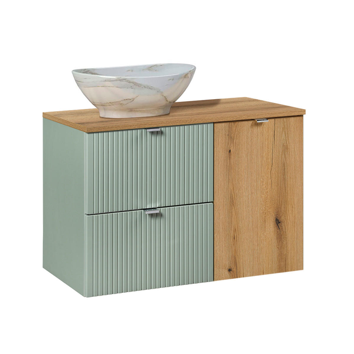 WASCHTISCH 90.4cm Jade Grün - Grün, Holzwerkstoff (90.4/59.5/40cm) - Petits-meubles