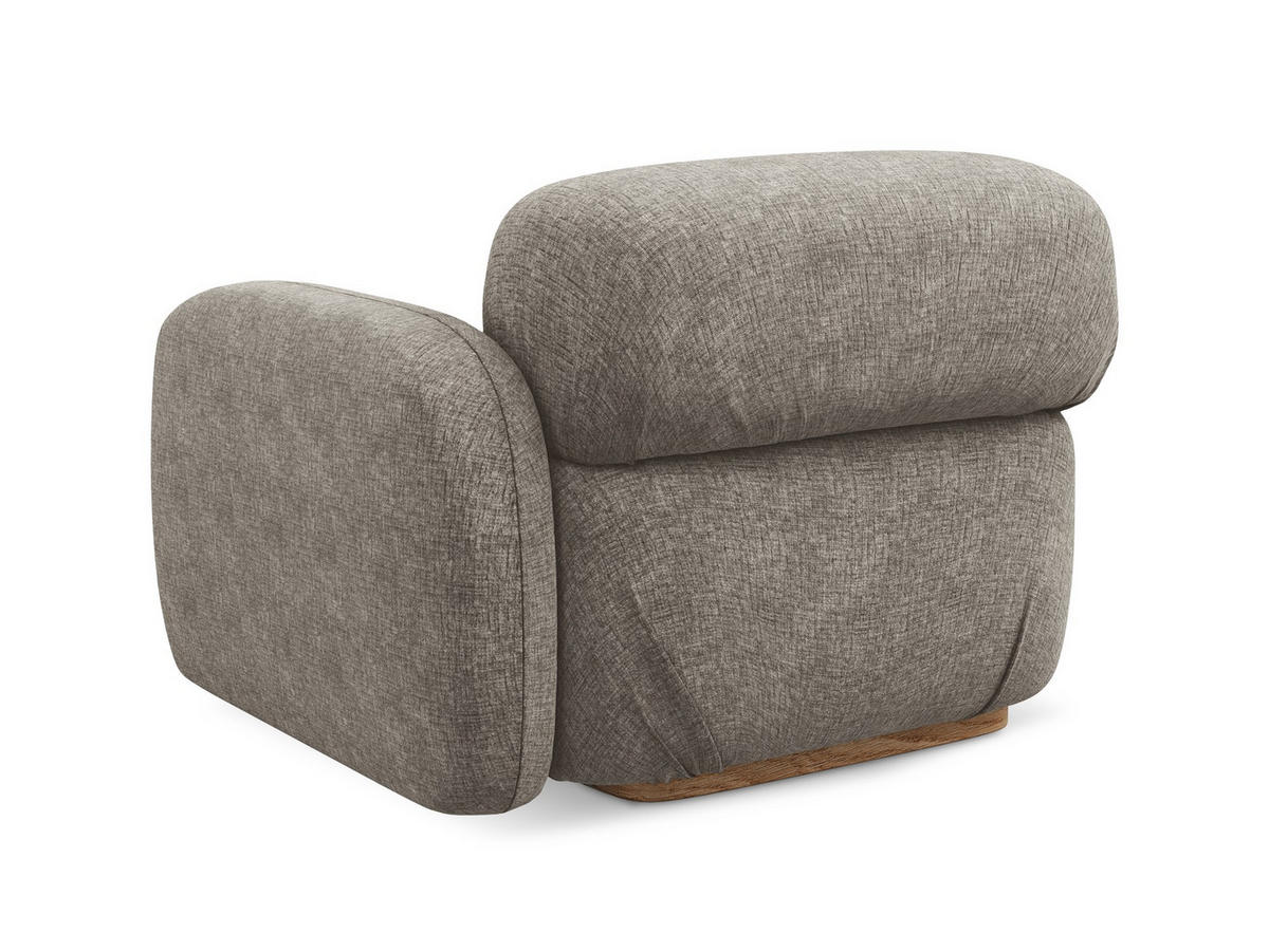 SOFAELEMENT Rechts Chenille Stoff Grau - Taupe/Braun, Holz/Textil (95/73/95cm) - Makamii