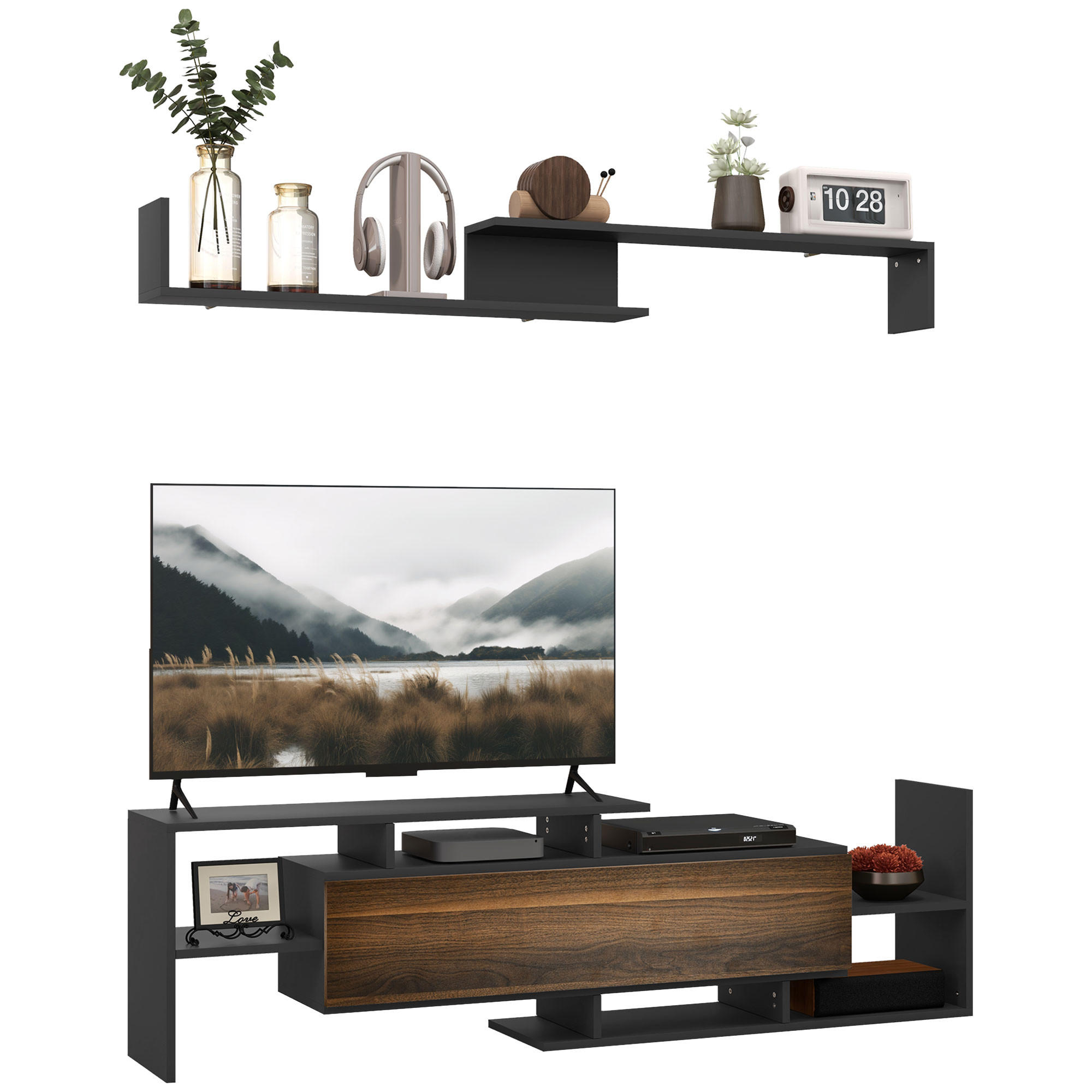 TV-MÖBEL Multicolor 1 Stück - Multicolor, Holzwerkstoff (153.6/42/25cm) - GiPP